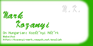 mark kozanyi business card